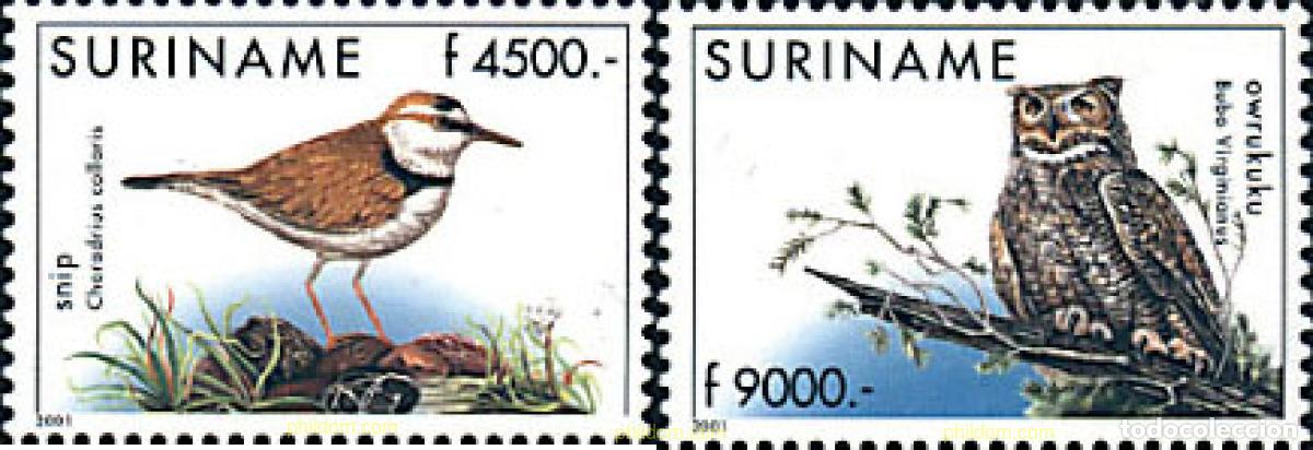 Sellos: 126208 MNH SURINAM 2001 AVES