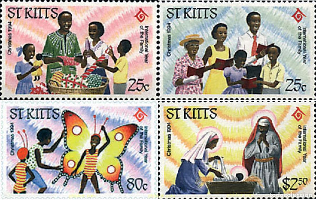 Sellos: 77211 MNH SAN KITTS 1994 NAVIDAD. A&Ntilde;O INTERNACIONAL DE LA FAMILIA