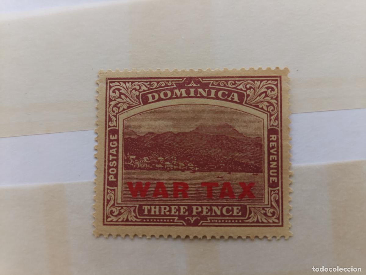 Sellos: DOMINICA 1918 War Tax 3d PURPLE/YELLOW