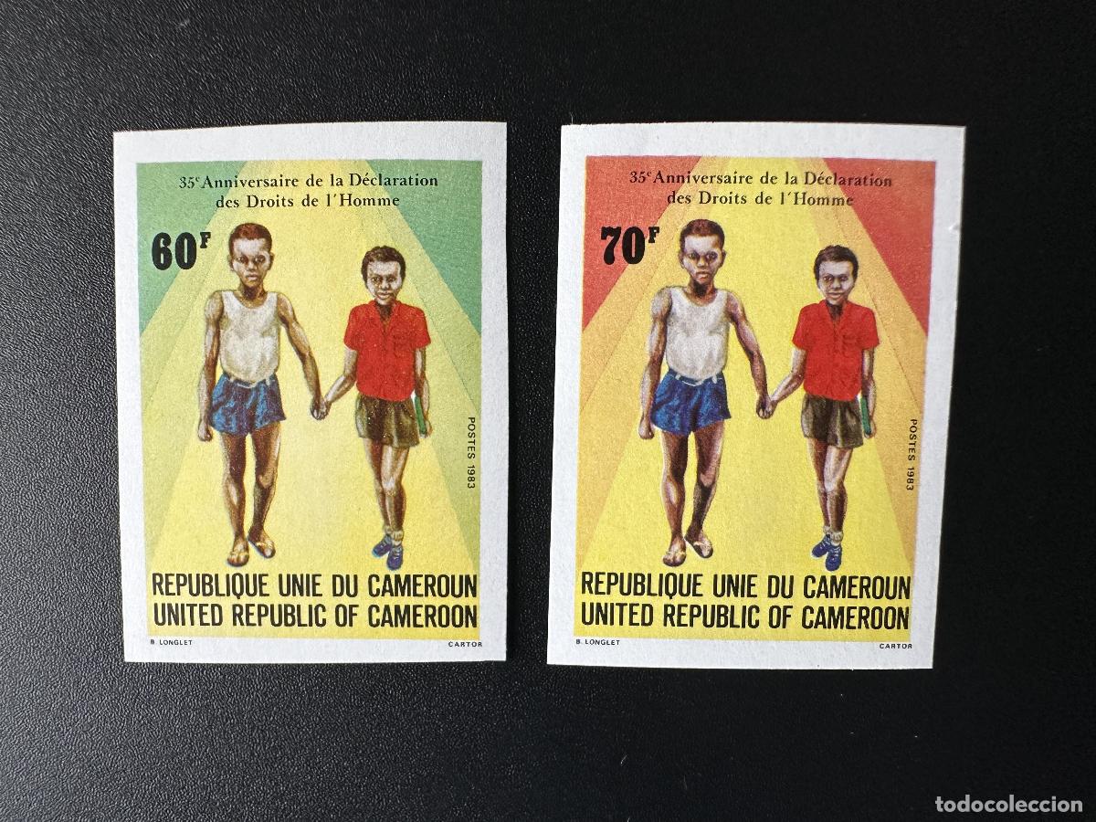 Sellos: Camer&uacute;n 1983 Mi. 1026-1027 ND Declaraci&oacute;n de Derechos Humanos Ni&ntilde;os 35 aniversario