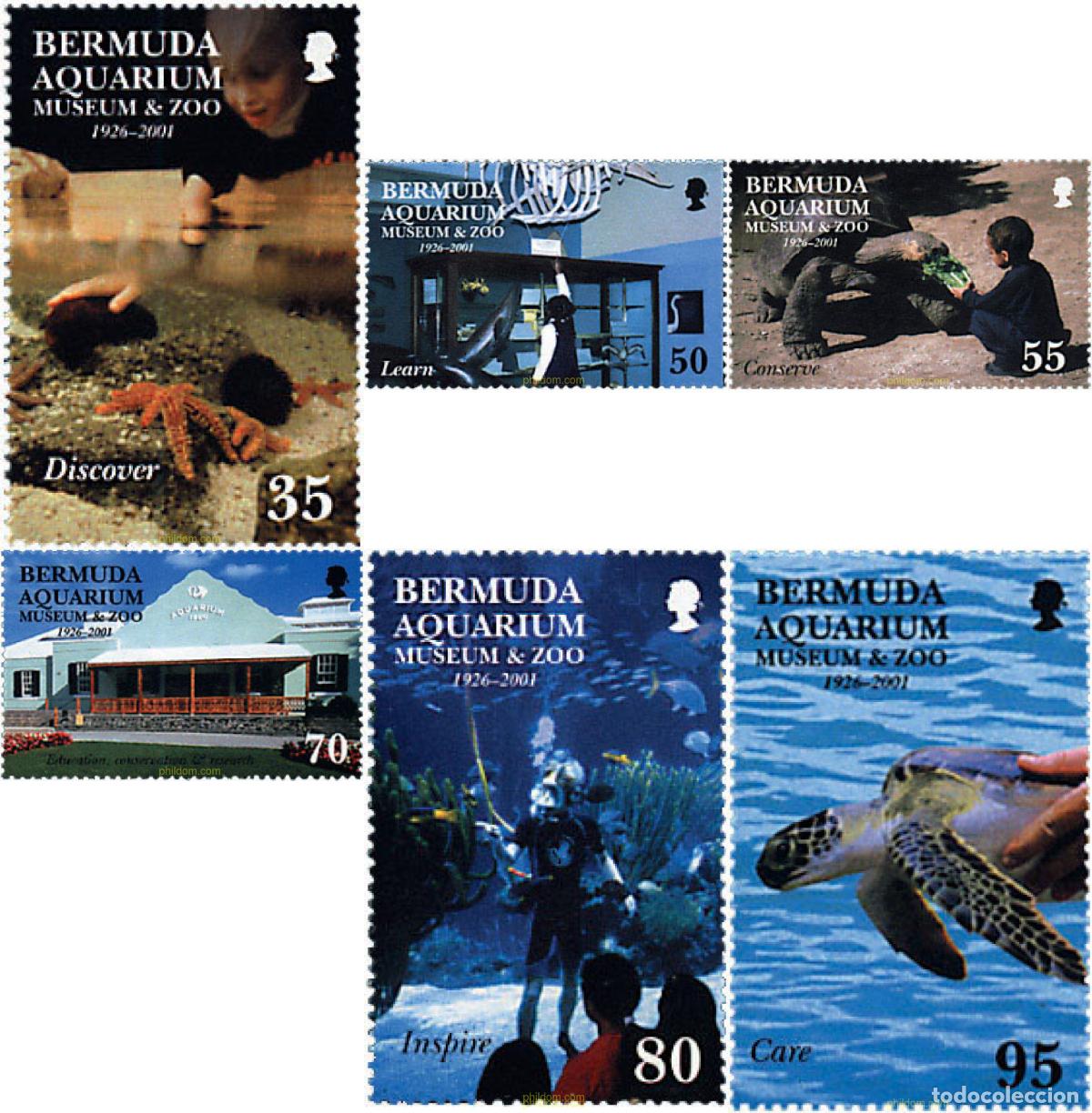 Sellos: 91527 MNH BERMUDAS 2001 75 ANIVERSARIO DEL ACUARIO DE BERMUDAS