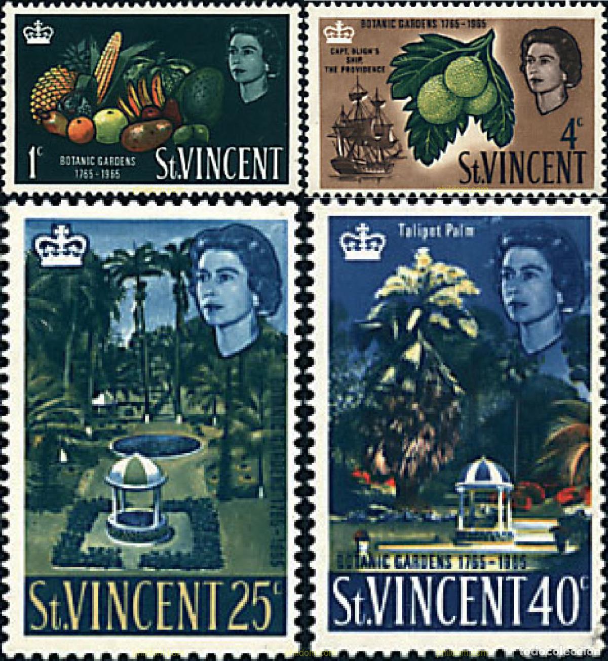 Sellos: 93202 MNH SAN VICENTE 1965 BICENTENARIO DEL JARDIN BOTANICO DE KINGSTOWN
