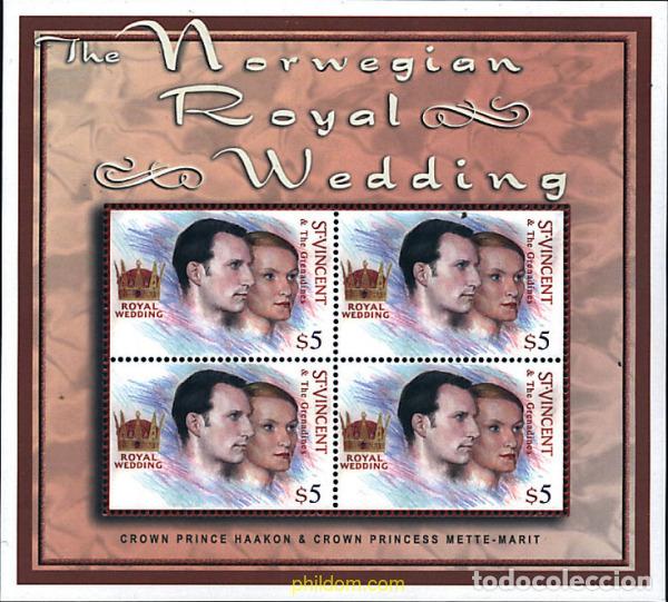 Sellos: 138154 MNH SAN VICENTE 2001 BODA REAL NORUEGA