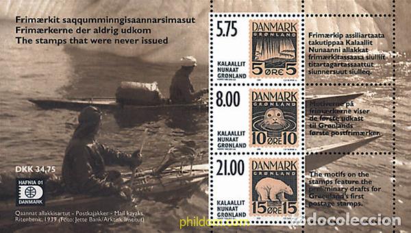 Sellos: 81176 MNH GROENLANDIA 2001 HAFNIA 01. EXPOSICION FILATELICA INTERNACIONAL