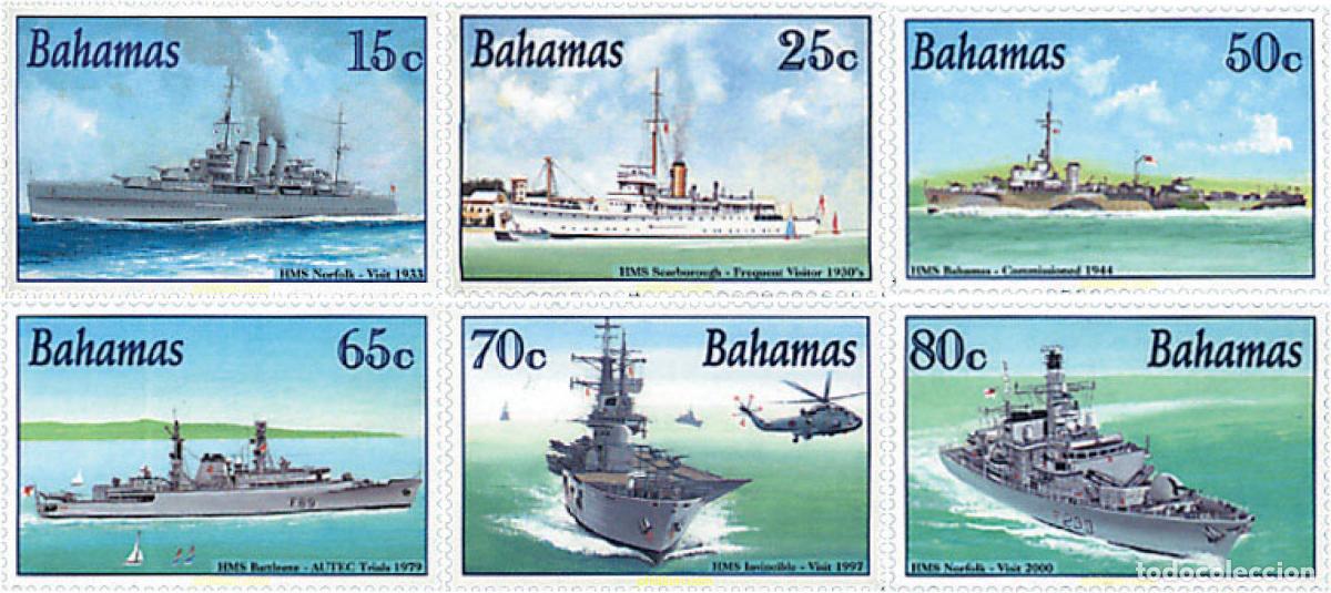 Sellos: 81484 MNH BAHAMAS 2001 BARCOS DE LA ROYAL NAVY