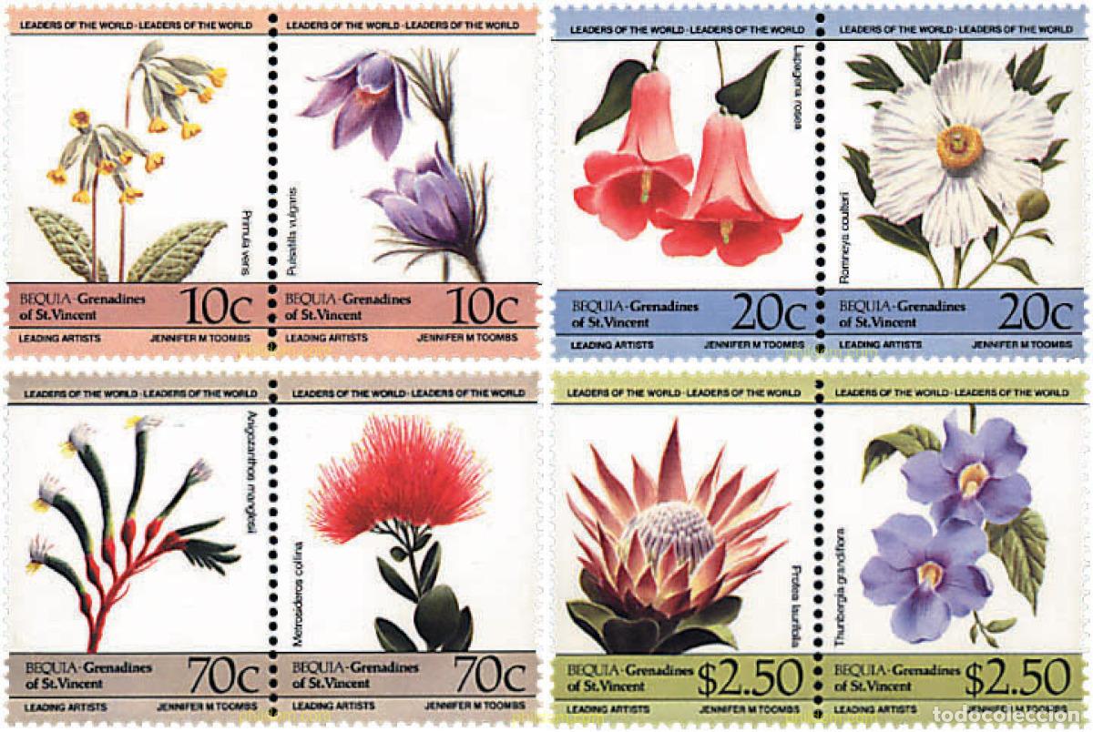 Sellos: 4792 MNH SAN VICENTE GRANADINAS. BEQUIA 1985 FLORES