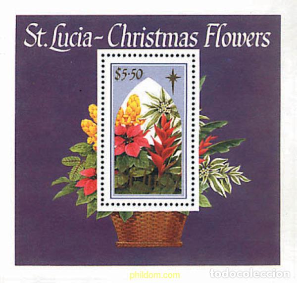 Sellos: 93272 MNH SANTA LUCIA 1988 NAVIDAD. FLORES