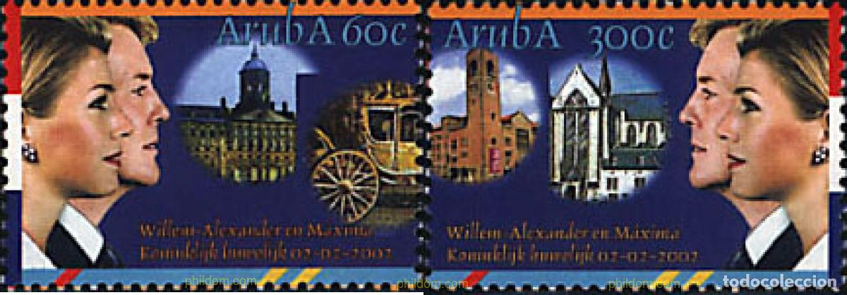 Sellos: 86136 MNH ARUBA 2002 BODA DEL PRINCIPE GUILLERMO-ALEJANDRO Y MAXIMA ZORREGUIETA