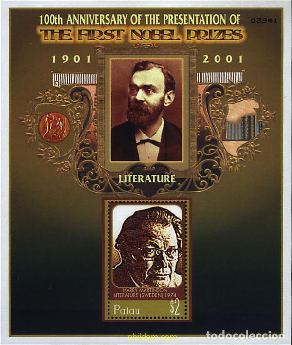 Sellos: 349872 MNH PALAU 2001 CENTENARIO DE LOS PREMIOS NOBEL
