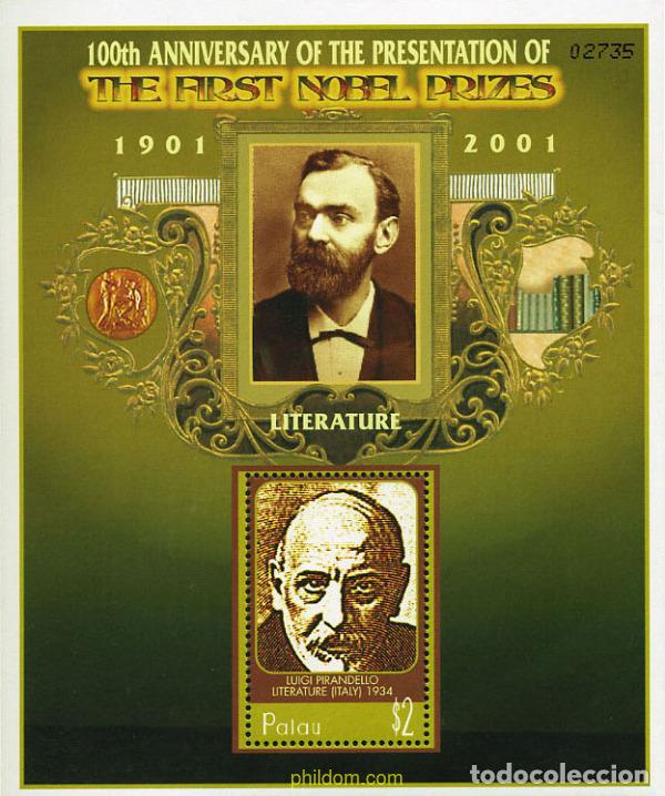 Sellos: 349878 MNH PALAU 2001 CENTENARIO DE LOS PREMIOS NOBEL