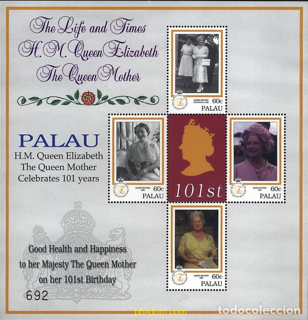 Sellos: 337120 MNH PALAU 2001 101 ANIVERSARIO DE LA REINA MADRE
