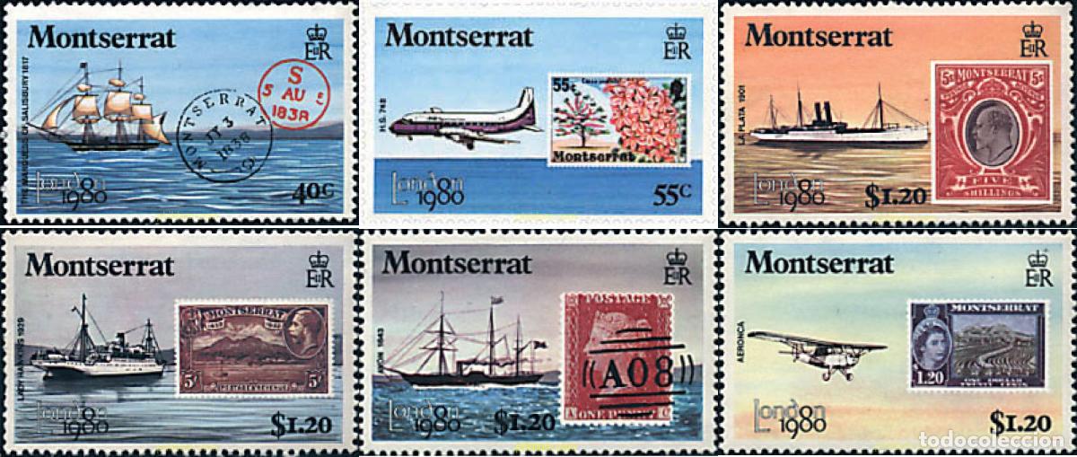 Sellos: 95254 MNH MONTSERRAT 1980 LONDON 80. EXPOSICION FILATELICA INTERNACIONAL