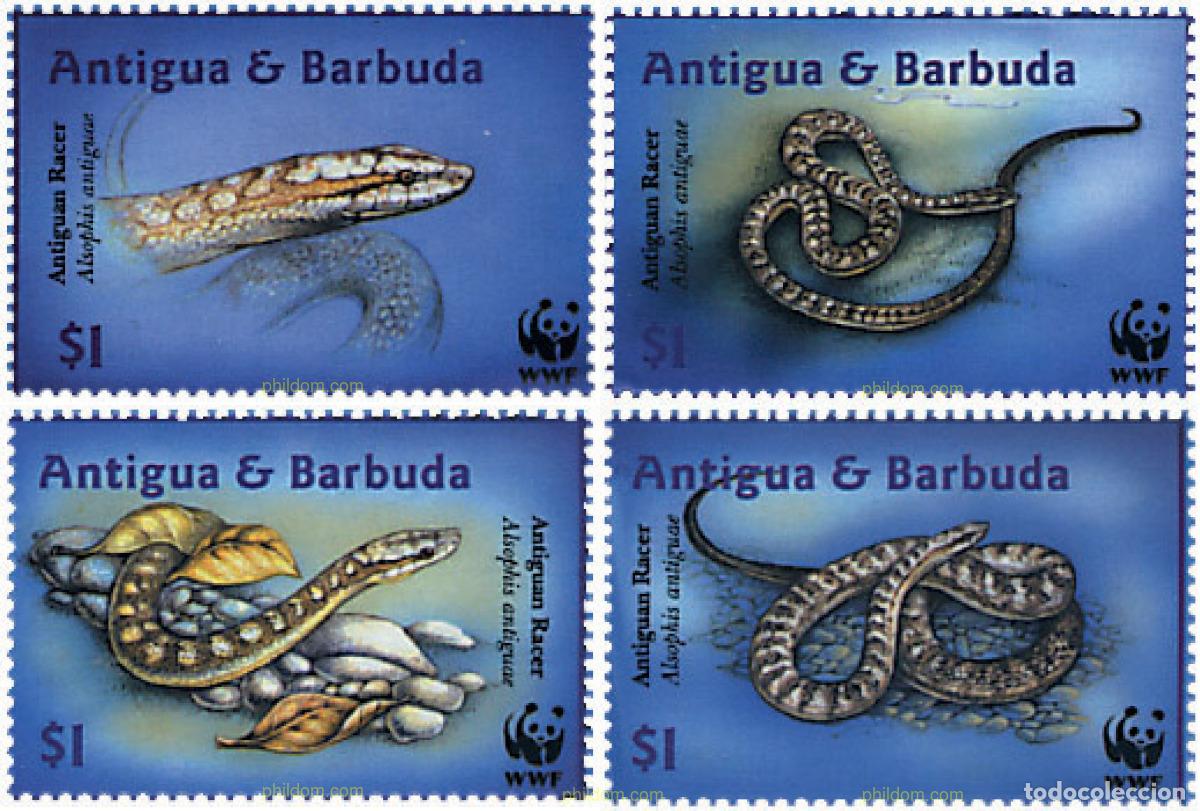 Sellos: 102623 MNH ANTIGUA Y BARBUDA 2002 WWF. ALSOPHIS ANTIGUAE
