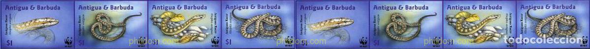 Sellos: 189787 MNH ANTIGUA Y BARBUDA 2002 WWF. ALSOPHIS ANTIGUAE