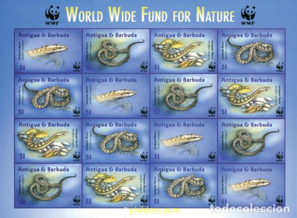 Sellos: 189788 MNH ANTIGUA Y BARBUDA 2002 WWF. ALSOPHIS ANTIGUAE
