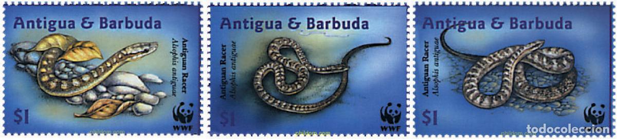 Sellos: 275223 MNH ANTIGUA Y BARBUDA 2002 WWF. ALSOPHIS ANTIGUAE