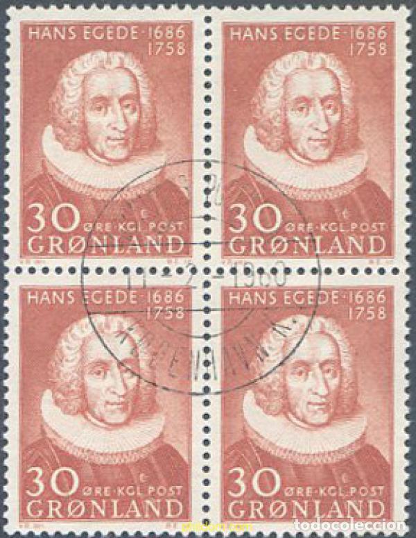 Briefmarken: 641096 USED GROENLANDIA 1958 200 ANIVERSARIO DE LA MUERTE DE HANS EGEDE