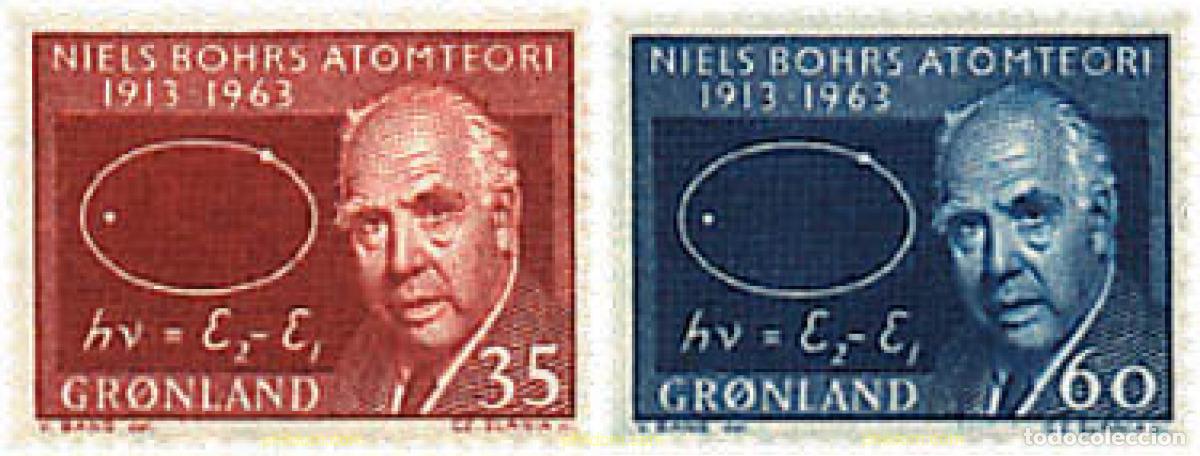Briefmarken: 96839 MNH GROENLANDIA 1963 50 ANIVERSARIO DE LA TEORIA DEL ATOMO DE NIELS BOHR