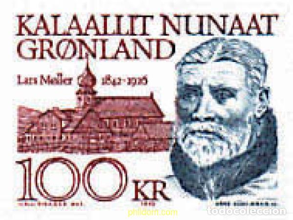 Sellos: 97015 MNH GROENLANDIA 1992 150 ANIVERSARIO DEL NACIMIENTO DE LARS MOLLER