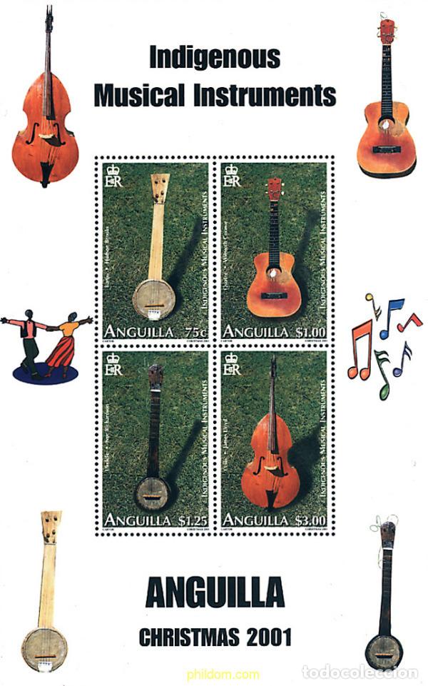 Sellos: 97873 MNH ANGUILLA 2001 NAVIDAD. INSTRUMENTOS MUSICALES