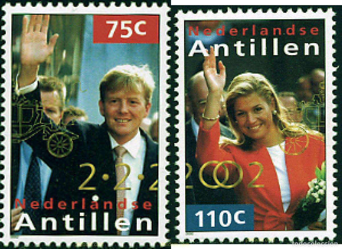 Sellos: 99254 MNH ANTILLAS HOLANDESAS 2002 BODA DEL PRINCIPE GUILLERMO-ALEJANDRO Y MAXIMA ZORREGUIETA
