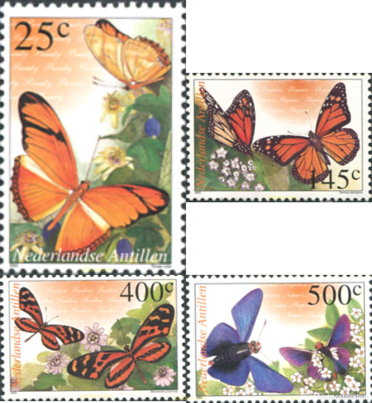 Sellos: 98055 MNH ANTILLAS HOLANDESAS 2002 MARIPOSAS
