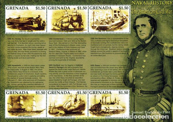 Sellos: 620348 MNH GRANADA 2002 HISTORIA NAVAL DE LA GUERRA CIVIL AMERICANA