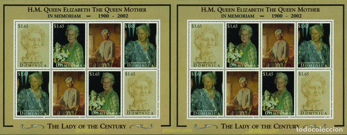 Briefmarken: 7659 MNH DOMINICA 2002 HOMENAJE A LA REINA MADRE