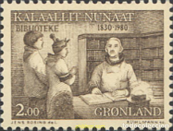 Sellos: 152483 MNH GROENLANDIA 1980 150 ANIVERSARIO DE LA BIBLIOTECA PUBLICA