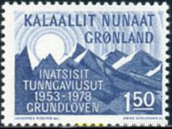 Sellos: 100233 MNH GROENLANDIA 1978 25 ANIVERSARIO DE LA MODIFICACION DE LA CONSTITUCION DE DINAMARCA