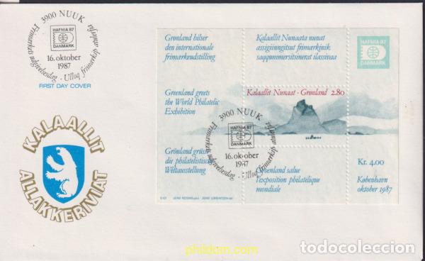 Sellos: 541787 MNH GROENLANDIA 1987 HAFNIA 87. EXPOSICION FILATELICA INTERNACIONAL