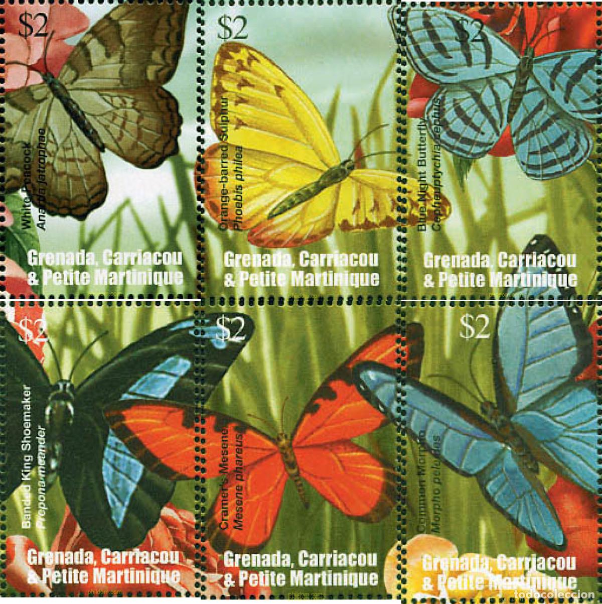 Sellos: 100355 MNH GRANADA GRANADINAS 2002 MARIPOSAS