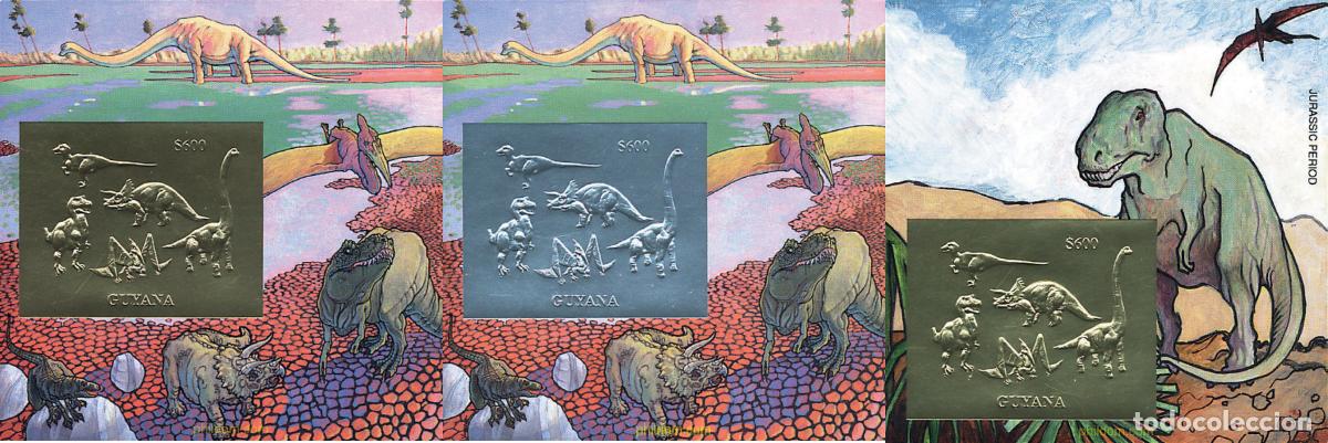 Sellos: 213427 MNH GUYANA 1993 FAUNA PREHISTORICA Y ACTUAL