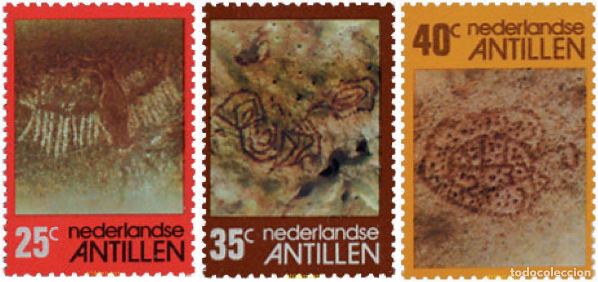 Sellos: 100980 MNH ANTILLAS HOLANDESAS 1977 PINTURAS RUPESTRES INDIGENAS DE LAS ANTILLAS