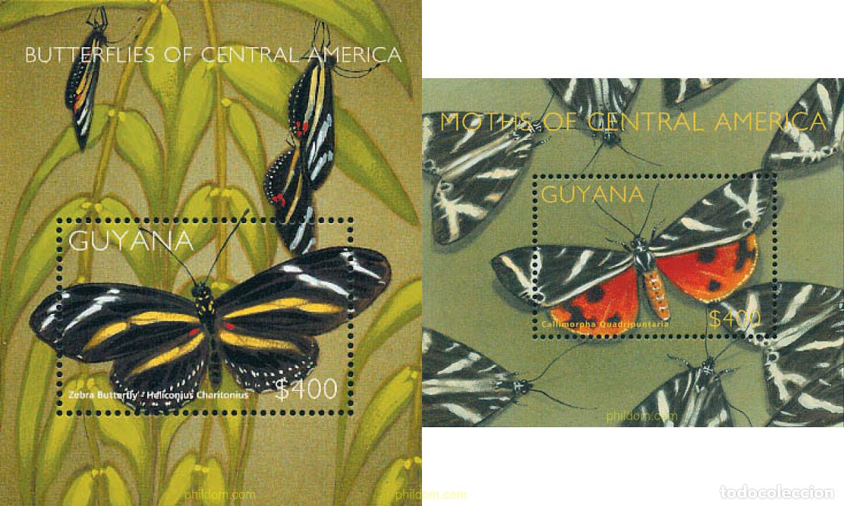 Sellos: 101199 MNH GUYANA 2002 MARIPOSAS DE AMERICA CENTRAL