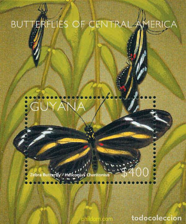 Sellos: 321509 MNH GUYANA 2002 MARIPOSAS DE AMERICA CENTRAL