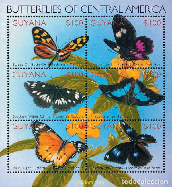 Sellos: 213363 MNH GUYANA 2002 MARIPOSAS DE AMERICA CENTRAL