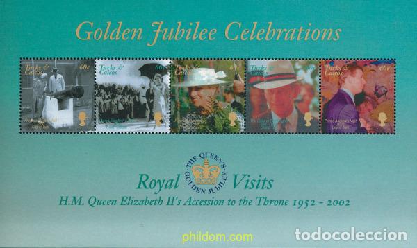 Sellos: 236738 MNH TURKS Y CAICOS 2002 50 ANIVERSARIO DEL ACCESO AL TRONO DE ISABEL II