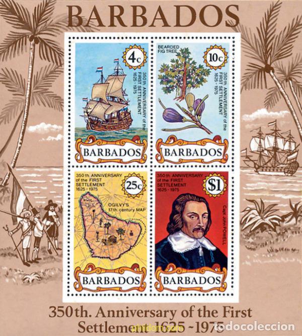 Sellos: 103578 MNH BARBADOS 1975 350 ANIVERSARIO DE LOS PRIMEROS COLONOS