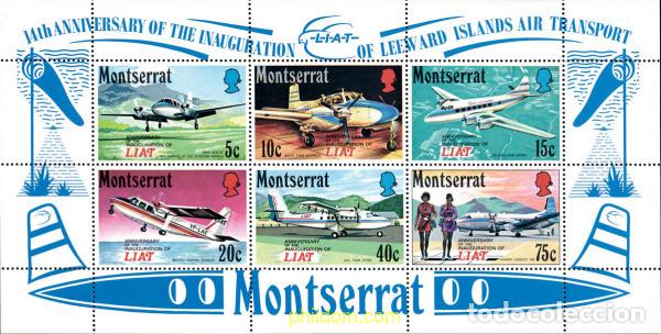 Sellos: 104032 MNH MONTSERRAT 1971 14 ANIVERSARIO DE LA CIA. AEREA LIAT