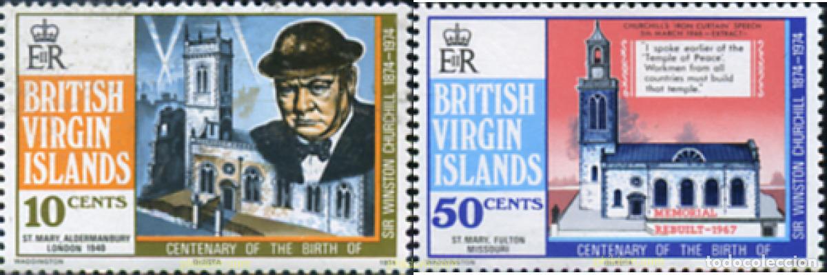 Sellos: 104083 MNH VIRGENES BRITANICAS Islas 1974 CENTENARIO DEL NACIMIENTO DE WINSTON CHURCHILL
