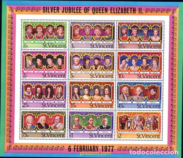 Sellos: 104072 MNH SAN VICENTE 1977 25 ANIVERSARIO DEL REINADO DE ISABEL II