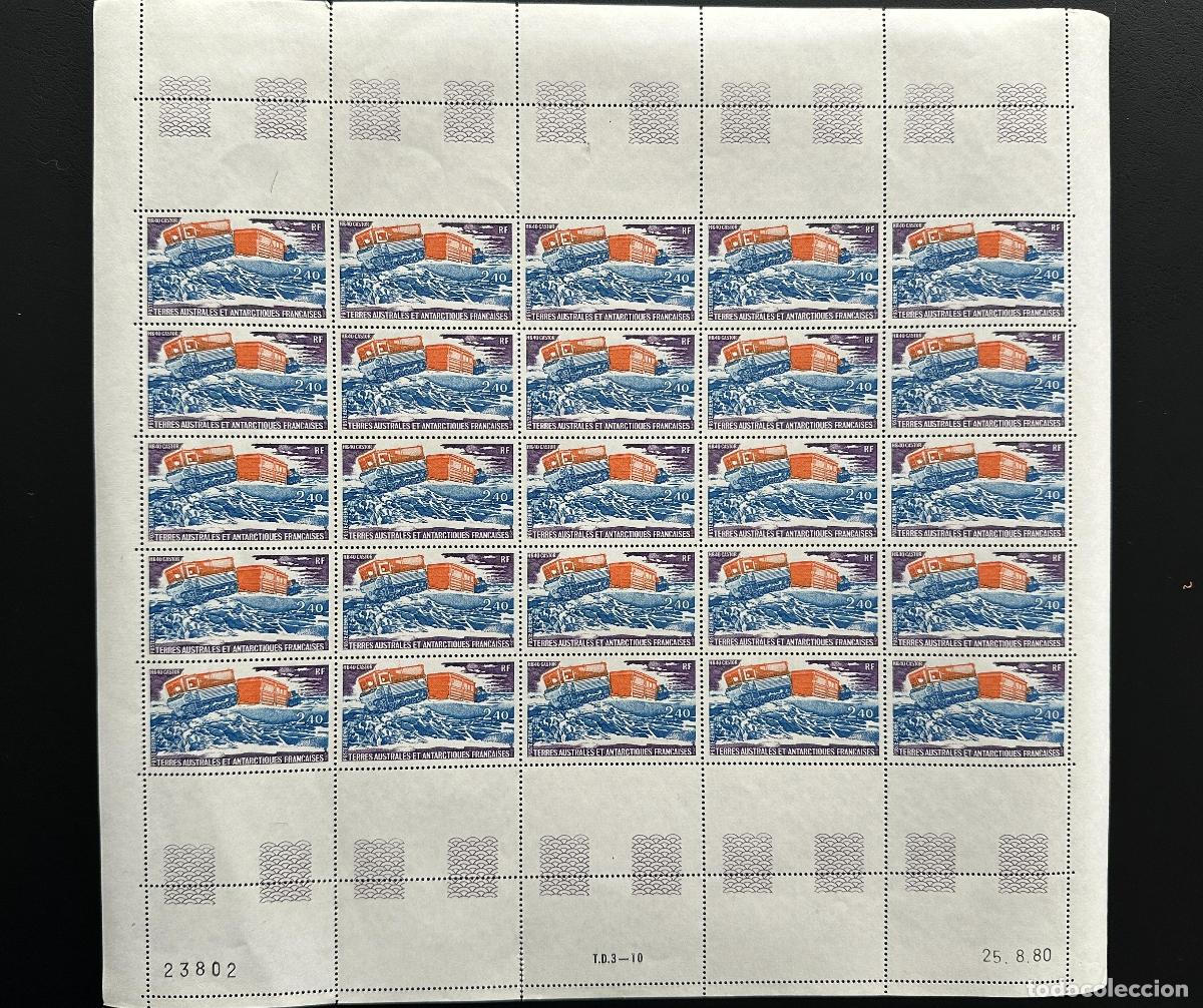 Sellos: Veh&iacute;culo de transporte nieve TAAF 1980 YT PA 62 tabl&oacute;n HB 40 Castor Antarctic