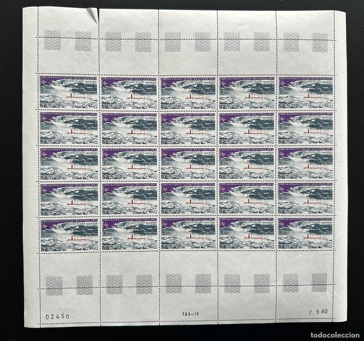 Sellos: Estaci&oacute;n TAAF 1981 YT PA 65 tablones Base polar Charcot Ant&aacute;rtida