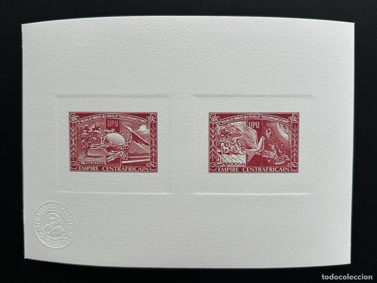 Sellos: Centroafricana 1978 Mi. 547 - 548 Prueba de artista Coll. UPU Concorde rojo