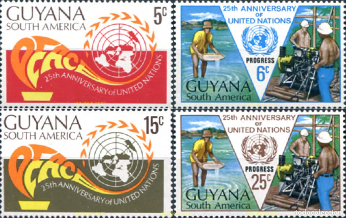 Sellos: 321285 MNH GUYANA 1970 25 ANIVERSARIO DE LAS NACIONES UNIDAS