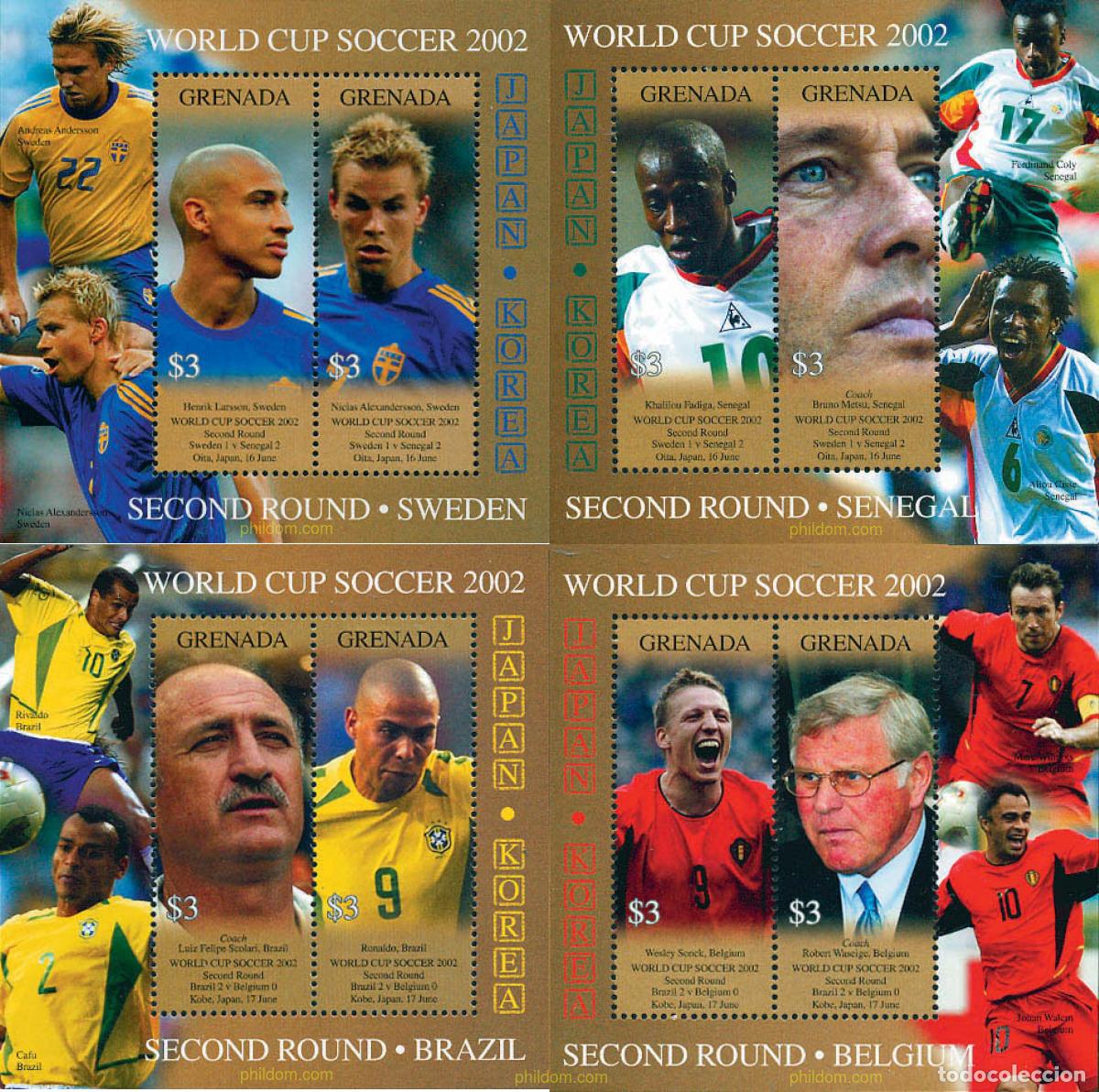 Sellos: 110778 MNH GRANADA 2002 COPA DEL MUNDO DE FUTBOL. COREA DEL SUR Y JAPON-02