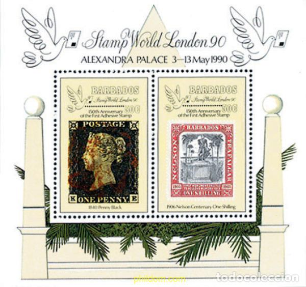 Sellos: 112828 MNH BARBADOS 1990 LONDON 90. EXPOSICION FILATELICA INTERNACIONAL
