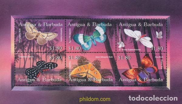 Sellos: 281959 MNH ANTIGUA Y BARBUDA 2002 MARIPOSAS