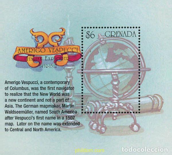 Sellos: 228705 MNH GRANADA 2002 490 ANIVERSARIO DE LA MUERTE DE AMERICO VESPUCIO